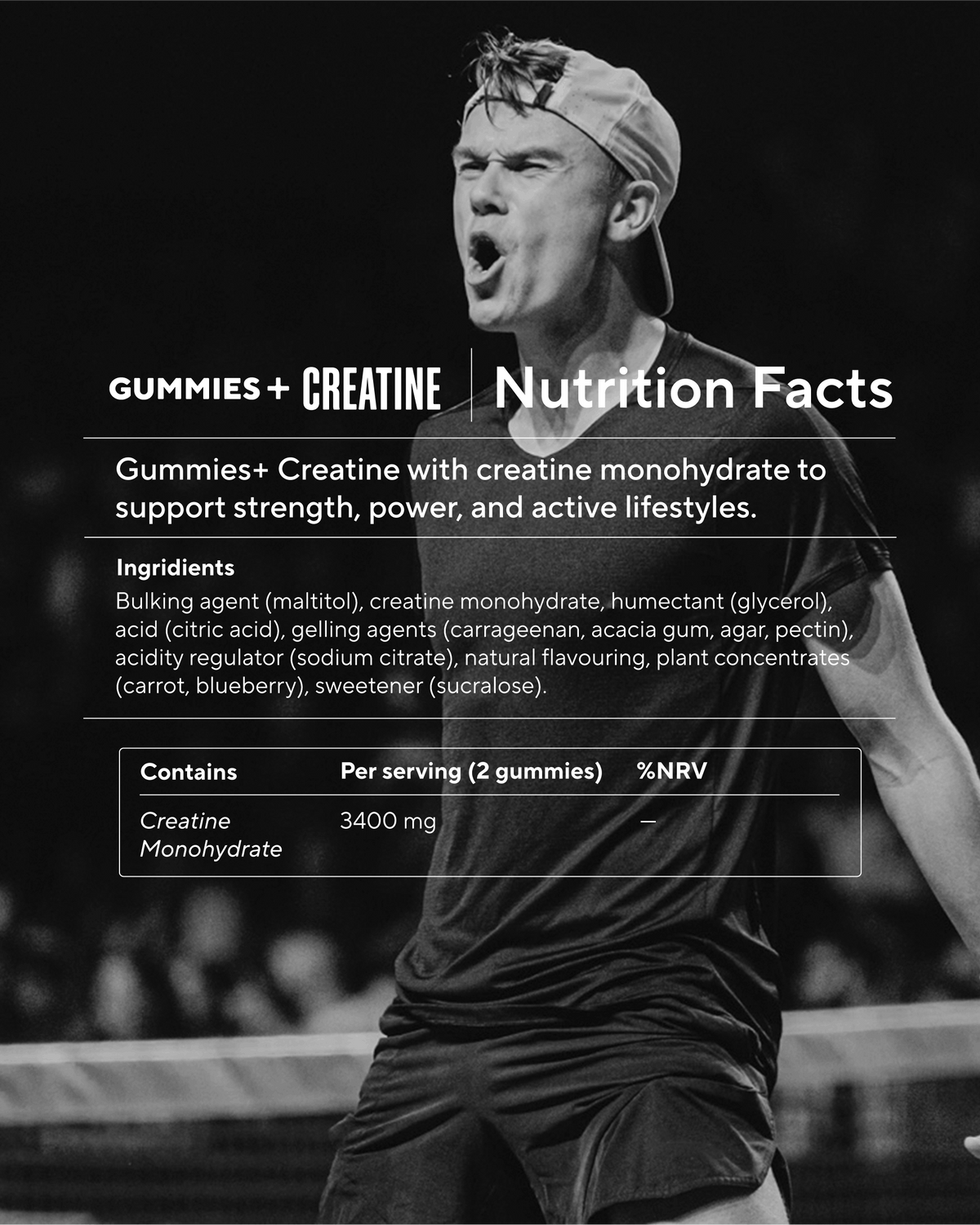 New in. Creatine Gummies+ | Green Apple | 60 Gummies